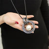 Image of Long Red White Pearl Ball Pendant Necklaces - Glam Up Accessories