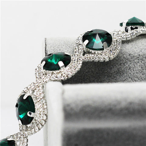 Austrian Crystal Drop Bracelet & Earrings Set - Glam Up Accessories