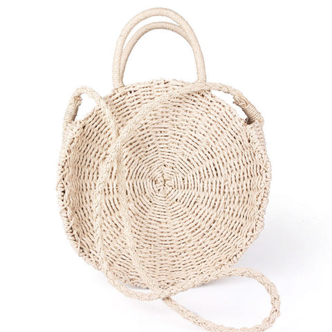 Handmade Straw Woven Shoulder Bag - Glam Up Accessories