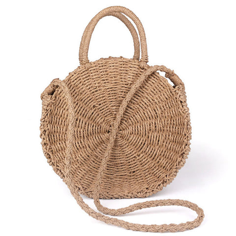 Handmade Straw Woven Shoulder Bag - Glam Up Accessories