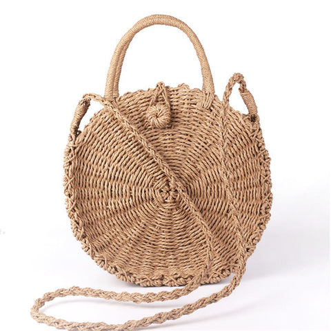 Handmade Straw Woven Shoulder Bag - Glam Up Accessories