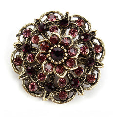 Vintage Rhinestones Flower Brooch - Glam Up Accessories