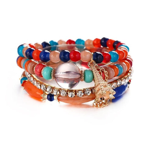 Vintage Natural Crystal Charm Bead Bracelets