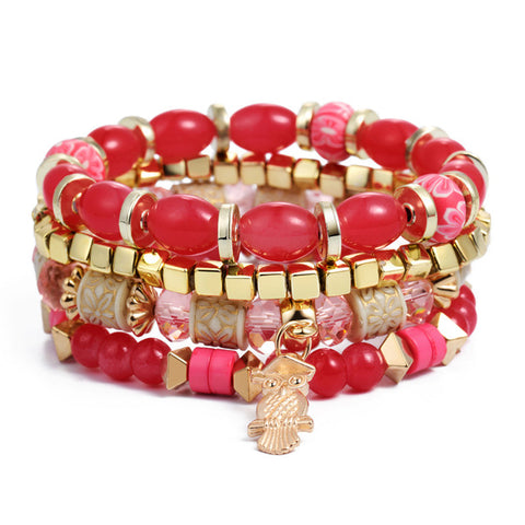 Vintage Natural Crystal Charm Bead Bracelets