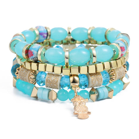 Vintage Natural Crystal Charm Bead Bracelets