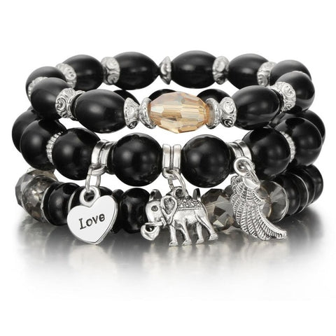 Vintage Natural Crystal Charm Bead Bracelets