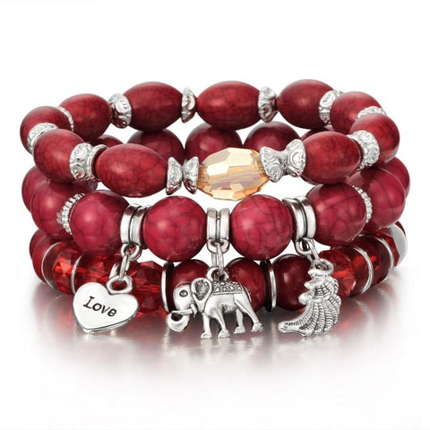 Vintage Natural Crystal Charm Bead Bracelets