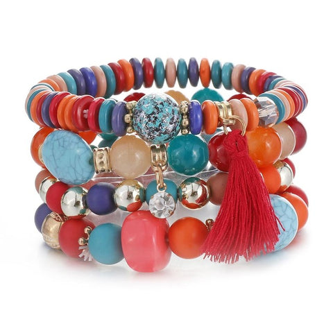 Vintage Natural Crystal Charm Bead Bracelets