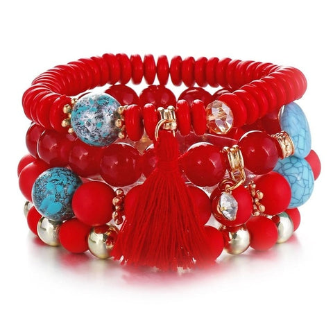 Vintage Natural Crystal Charm Bead Bracelets