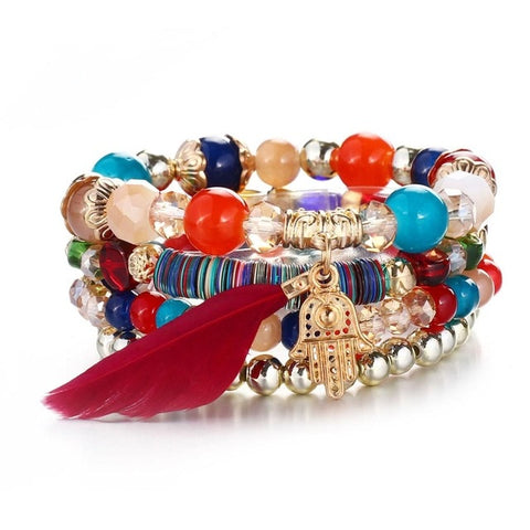 Vintage Natural Crystal Charm Bead Bracelets